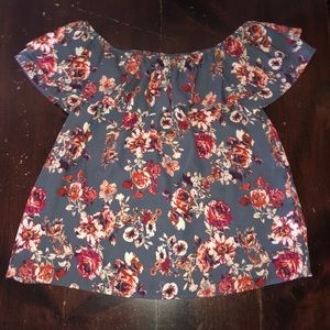 Off the Shoulder Floral Shirt